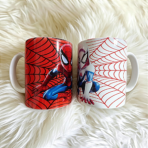 Kit canecas personalizadas/Homem-aranha e Mulher-aranha/canecas casal combinação...