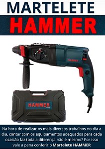 Martelete Perfurador Hammer 1100W 900RPM 3kg SDS Plus