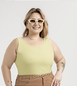 Regata Plus Size em Canelado – Habana