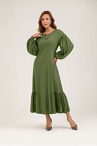 Vestido Longo Midi Cativa Tecido Dinastia