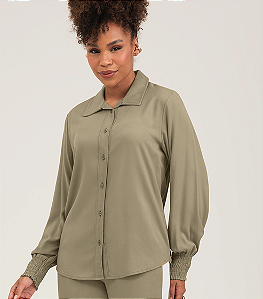 Camisa Tecido Viscose Creponada Leve Feminina Cativa