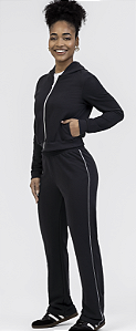 Conjunto Feminino Moletom Sem Felpa Habana Blusa e Calça Casual Confortável