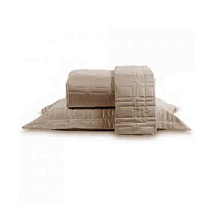 Kit Colcha / Cobre leito Casal 300 fios Constantine - Marken Fassi Bege