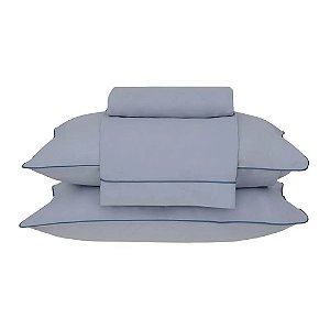 Jogo de Cama Casal 180 fios em Algodão Percalle - Buddemeyer Azul