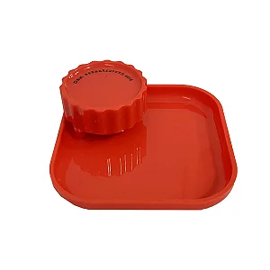 Dichavador Com Bandeja 2 Partes Herbgrinders - Vermelho