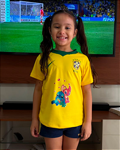 Camiseta Brasil Infantil - Feminina (Stitch)