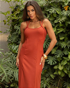 Vestido Longo Canelado - Perfect Way