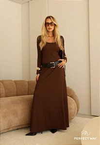 VESTIDO FEMININO EM MALHA TEXTURIZADA-PERFECT WAY