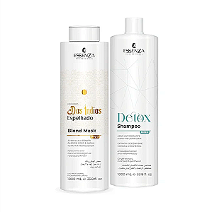 Essenza Kit Das Índias Espelhado Blond + Detox Shampoo - Nutrição e Brilho Intenso