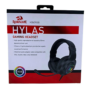 Headset Gamer Redragon Hylas Preto RGB H260RGB