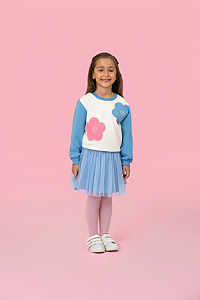 CONJUNTO INFANTIL MON SUCRÉ INVERNO BLUSA/SAIA