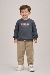 CONJUNTO LUC.BOO BLUSÃO EM MOLETOM SEM PELÚCIA E CALÇA JOGGER EM COTTON JEANS – 89779