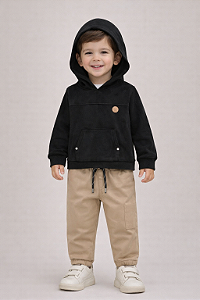 CONJUNTO LUC.BOO BLUSÃO EM SOFT PLUSH E CALÇA SKINNY EM SARJA ÔNIX – 89874