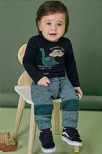 CONJUNTO LUC BOO BODY EM COTTON E CALÇA JOGGER MESCLADA BICOLOR – 90733