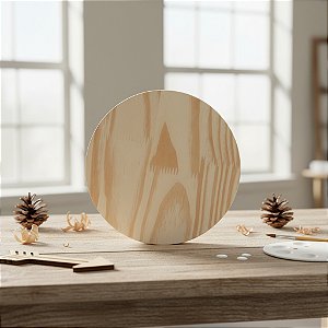 Placa Bolacha 20x20cm De Madeira Pinus De Madeira Lisa
