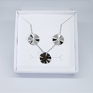 Conjunto Minerva - Colar e Brinco em Aço Inox