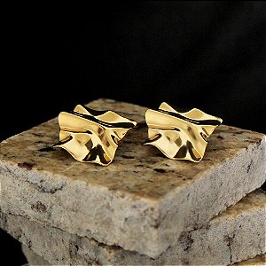 Brinco Satet em Aço Inox com Banho Dourado