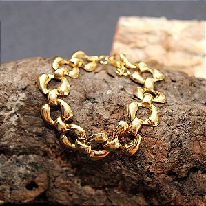 Pulseira Laverna em Aço Inox com Banho Dourado