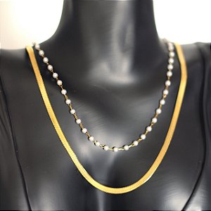 Colar Ushas em Aço Inox Dourado