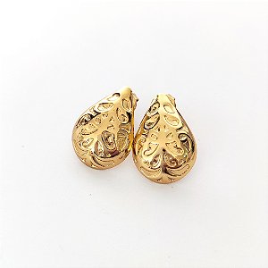 Brinco Clementia em Aço Inox Dourado