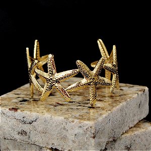 Bracelete Doris em Aço Inox com Banho Dourado