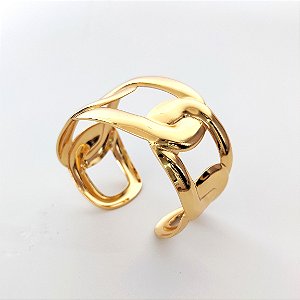 Bracelete Thalia em Aço Inox com Banho Dourado