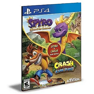 Pacote de jogo Spyro + Crash Remastered Ps4 e Ps5 Psn  Mídia Digital