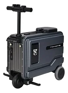 Bagagem Elétrica Scooter Mala De Viagem Inteligente 30l Cinza