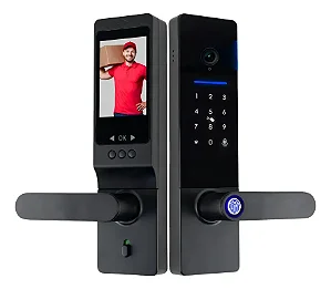 Fechadura Aitek Alpha-203 5 Formas De Acesso Câmera 150° Cor Preto