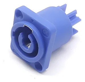 Conector Speakon Powercon Power In 3 Polos 20a Painel Azul Azul