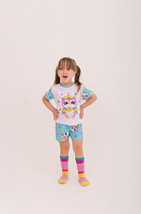 Pijama Curto Menina Corujinha Candy