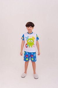 Pijama Curto Menino Monstrinho Gamer