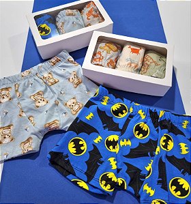 Kit com 3 Cueca Box Infantis em Algodão