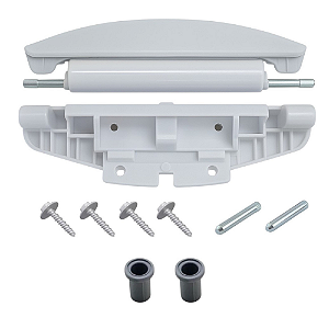 Dobradiça Compativel Com Brastemp Bwg12 Bwp11 + Parafusos Branco