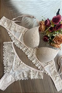Conjunto Beatriz Renda Nude Confortável