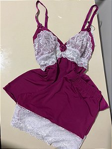 Baby Doll Joana em Liganete com Renda