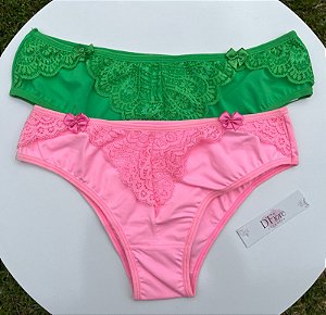 TANGA POLIAMIDA COM RECORTES EM RENDA