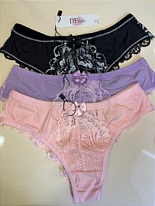 Calcinha De Poliamida com renda