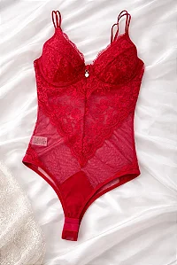 Body de Renda Vermelho