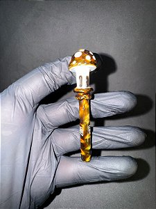 Cogumelo Gold tip - Collab DoopDiggs X Equilíbrio glass 7CM X 7,5MM
