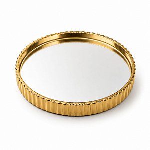 Bandeja Decorativa Redonda Espelhada SÊ HOME
