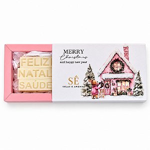 Kit Desejos de Natal — 3 Velas Aromáticas de Chá Branco e Vanilla na Caixa