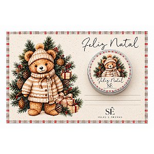 Cartão-Presente Natalino com Lata de Vela Aroma Gingerbread