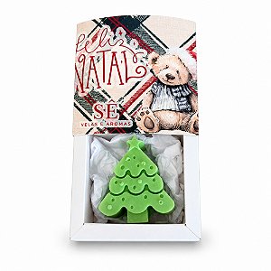 Kit Vela Pinheirinho de Natal Maça & Canela com Caixa Natalina