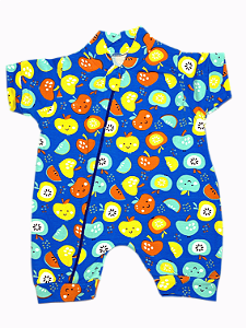Macacão Meia Manga c/ zíper Estampado Cotton Menina - unidade