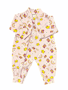 Macacão Manga Longa c/ zíper Estampado Menina Cotton - unidade