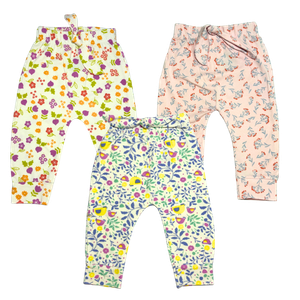 Kit Mijão Saruel Estampado Menina Cotton - 03 unidades