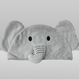 Toalha Animada Bordada Laço Bebê - Elefante