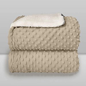 Cobertor Sherpam Dots - Bege