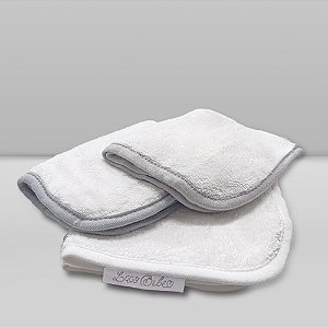 Kit Paninho de Boca Laço Bebê Babitas Liso - Cinza